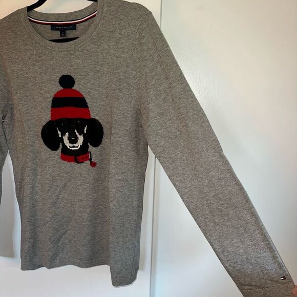 Tommy Hilfiger Women’s Winter Dog Gray Sweater Medium NWT - Picture 4 of 11
